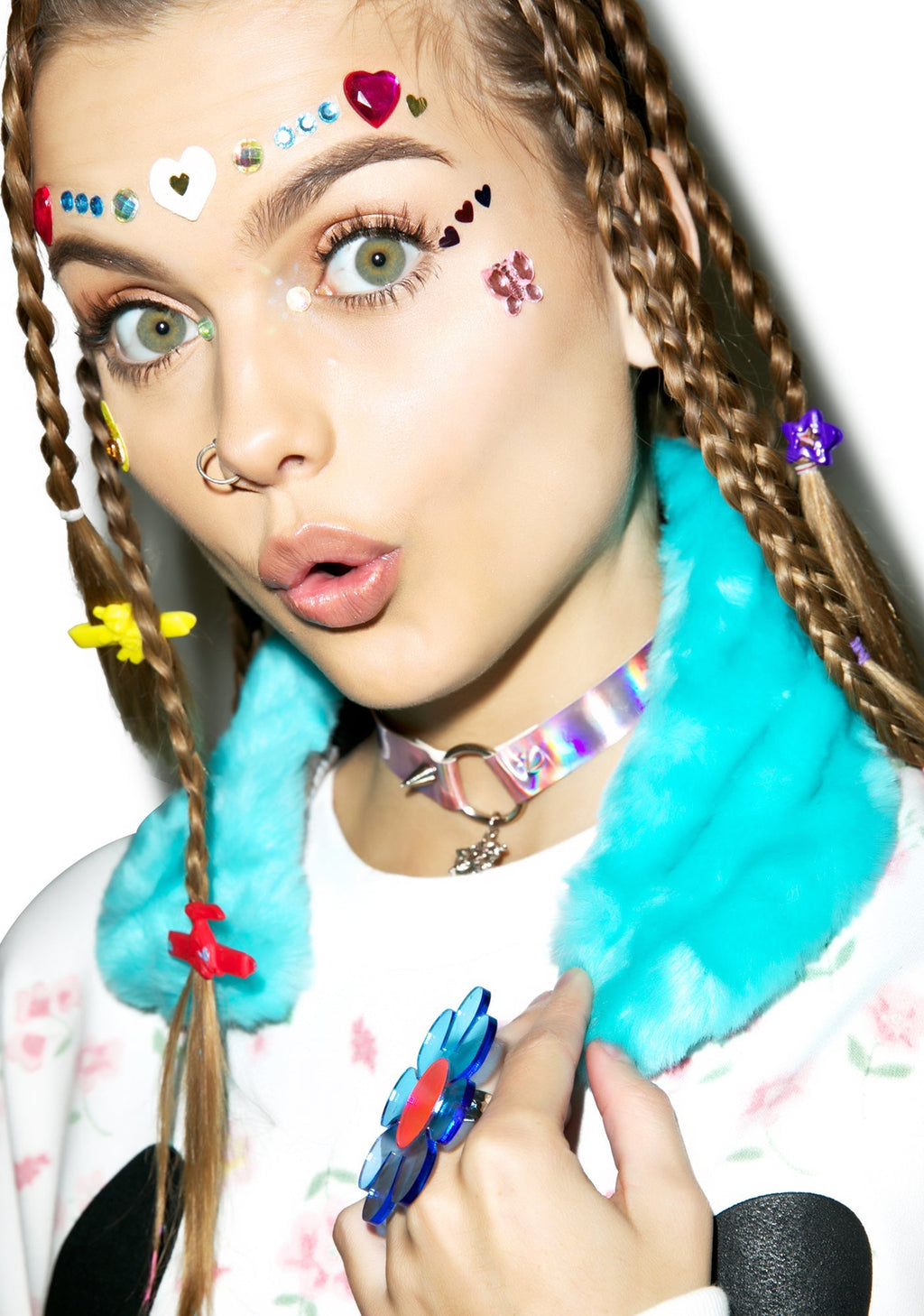 Faux Fur Ear Warmer - Light Blue