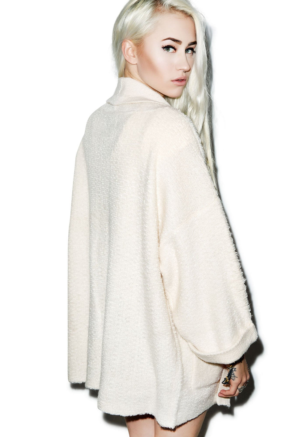 Essentials Slouch Cardigan - Light Gray