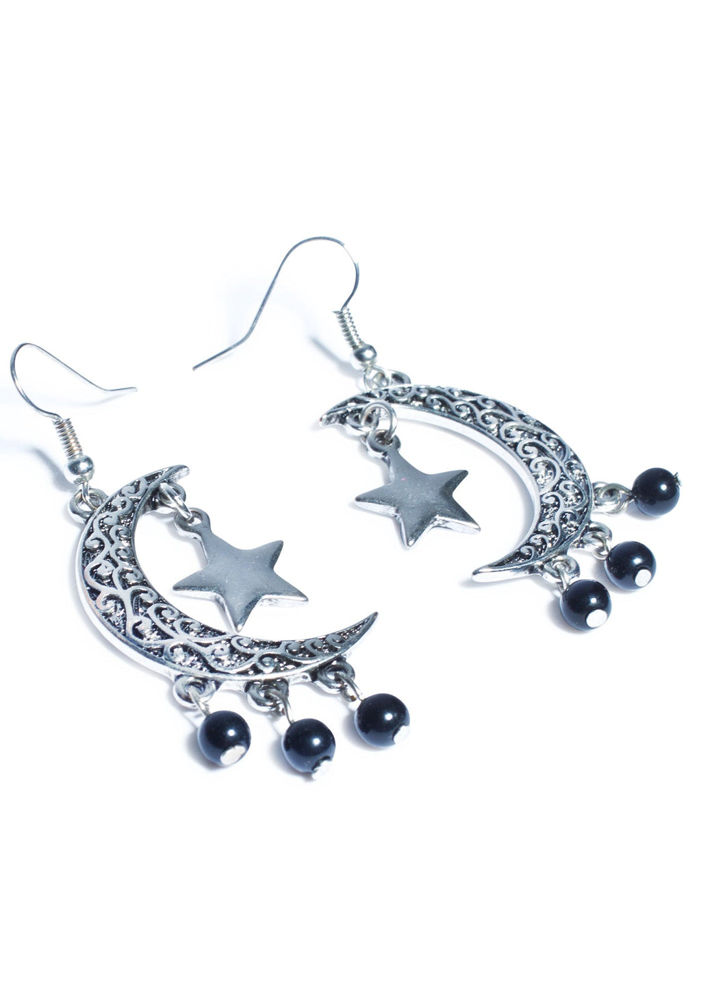 Eternal Moon And Stars Earrings - Silver