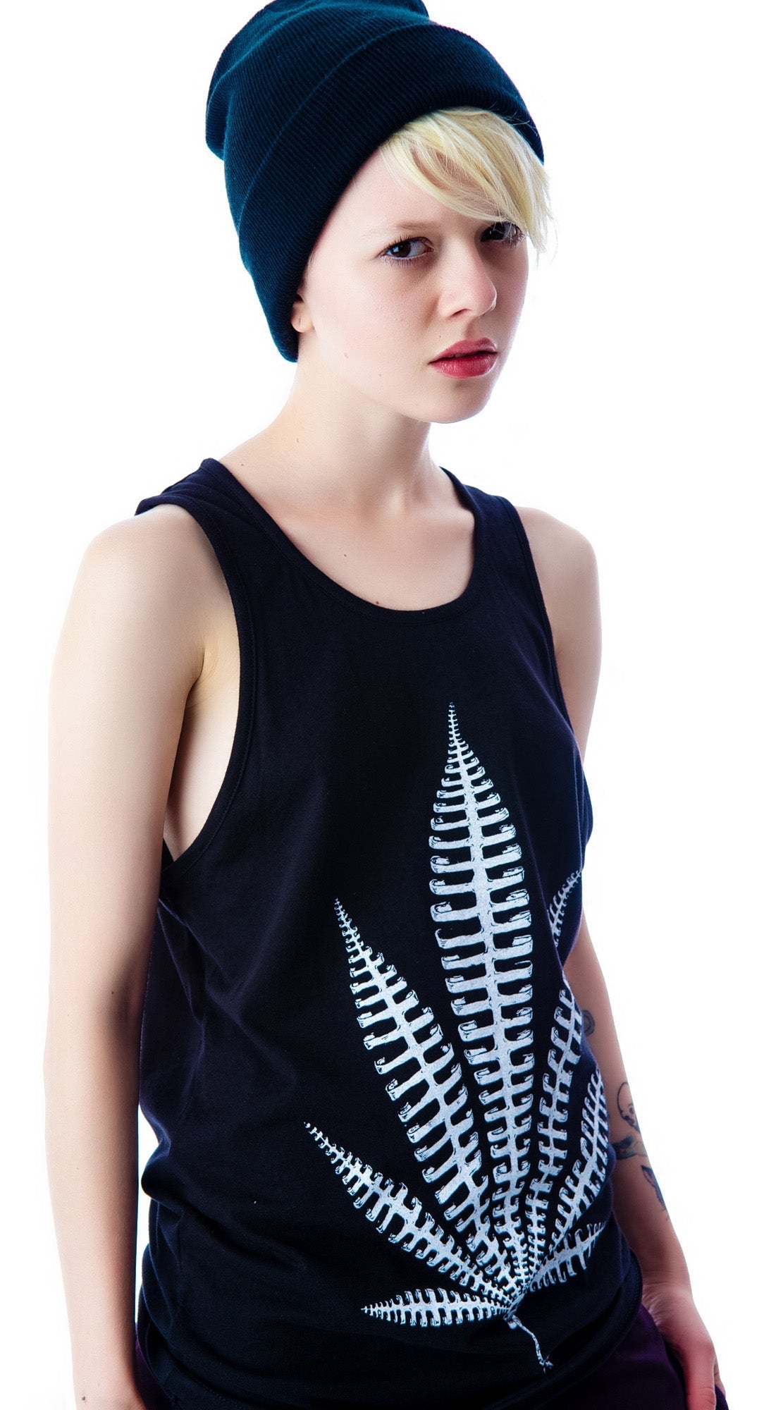 Weed Bone Tank Top - White