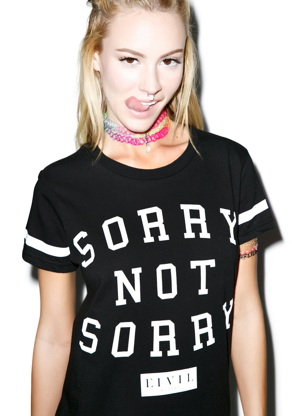 Sorry Not Sorry BF Tee - White