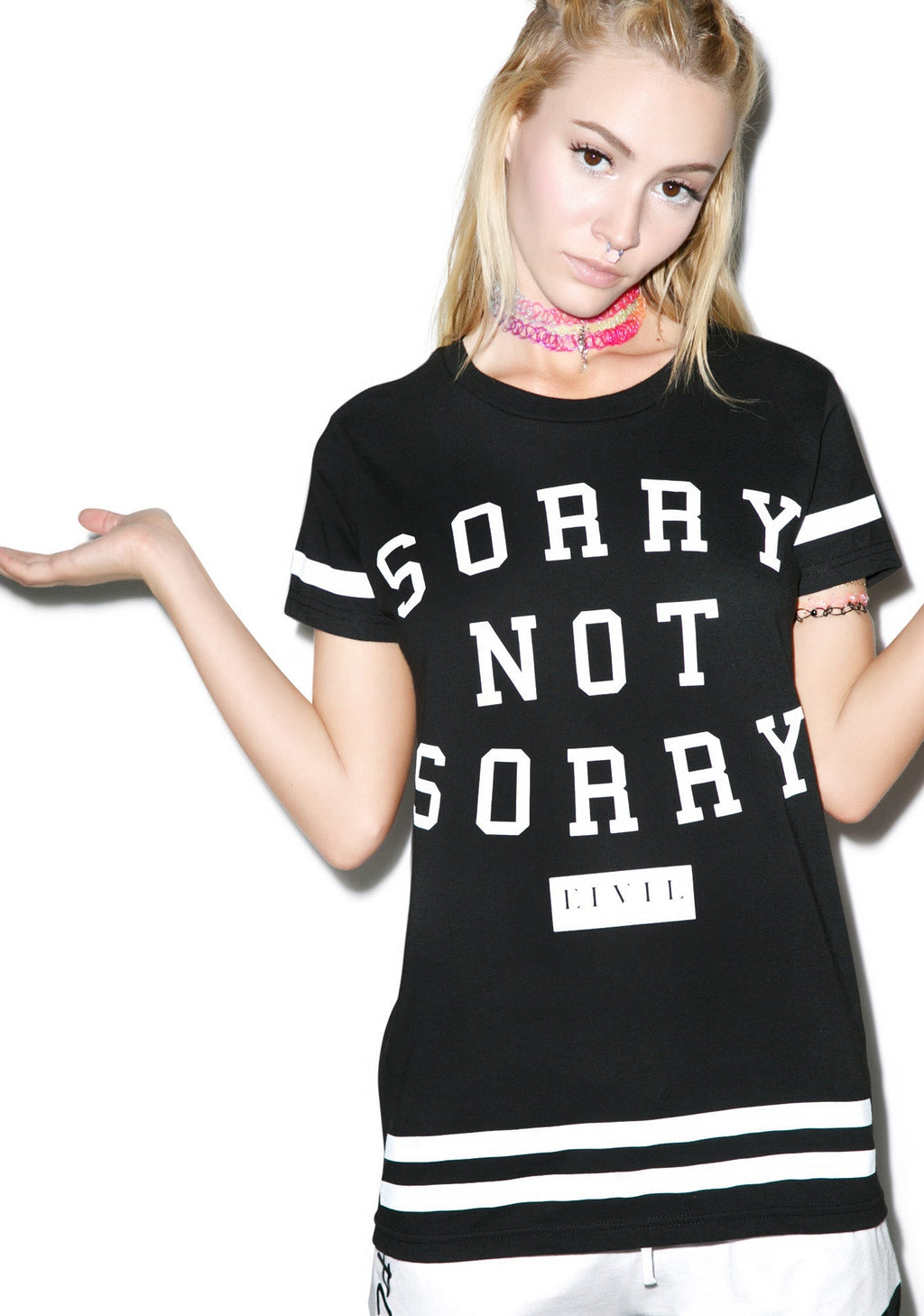 Sorry Not Sorry BF Tee - White