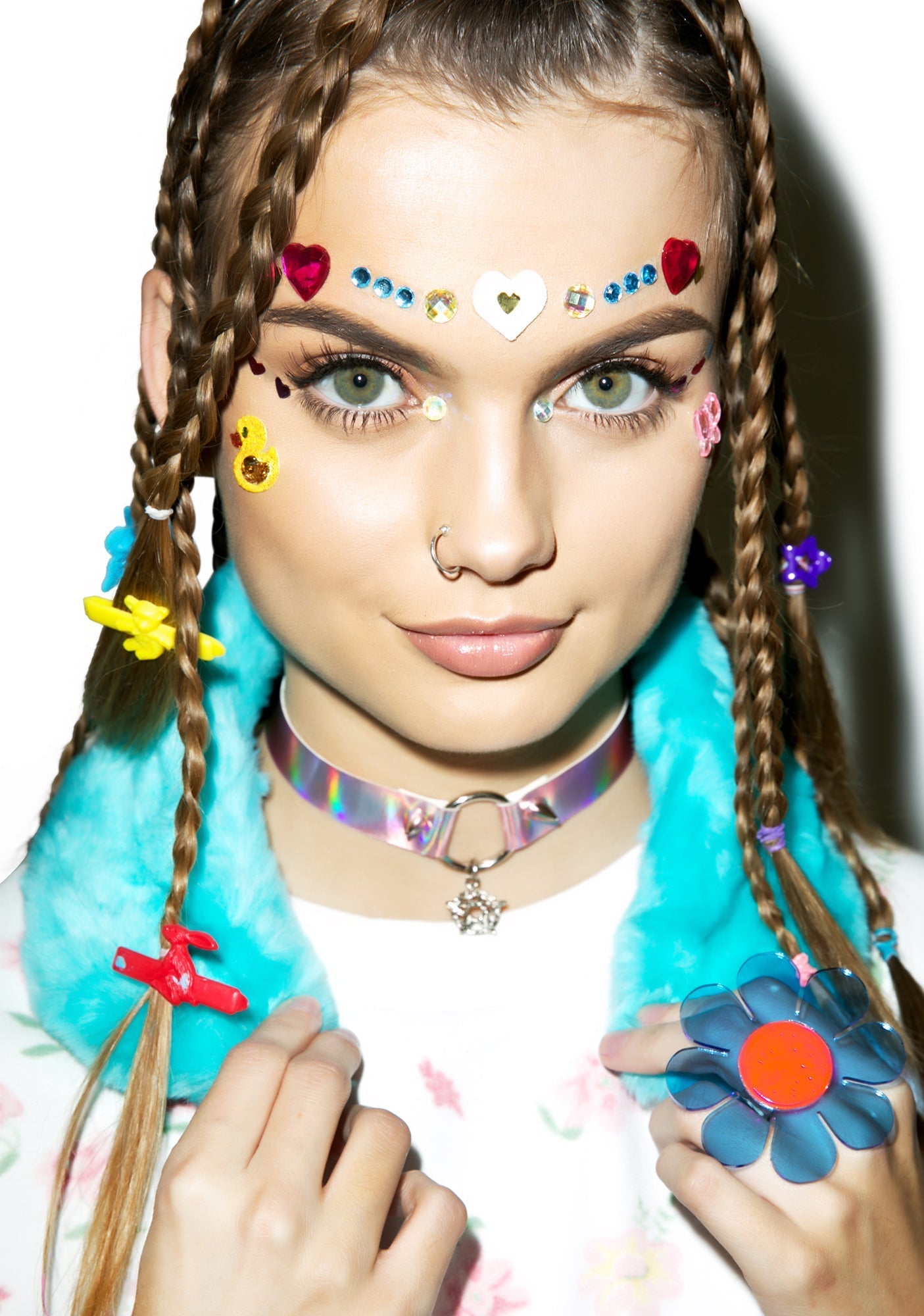 Faux Fur Ear Warmer - Light Blue