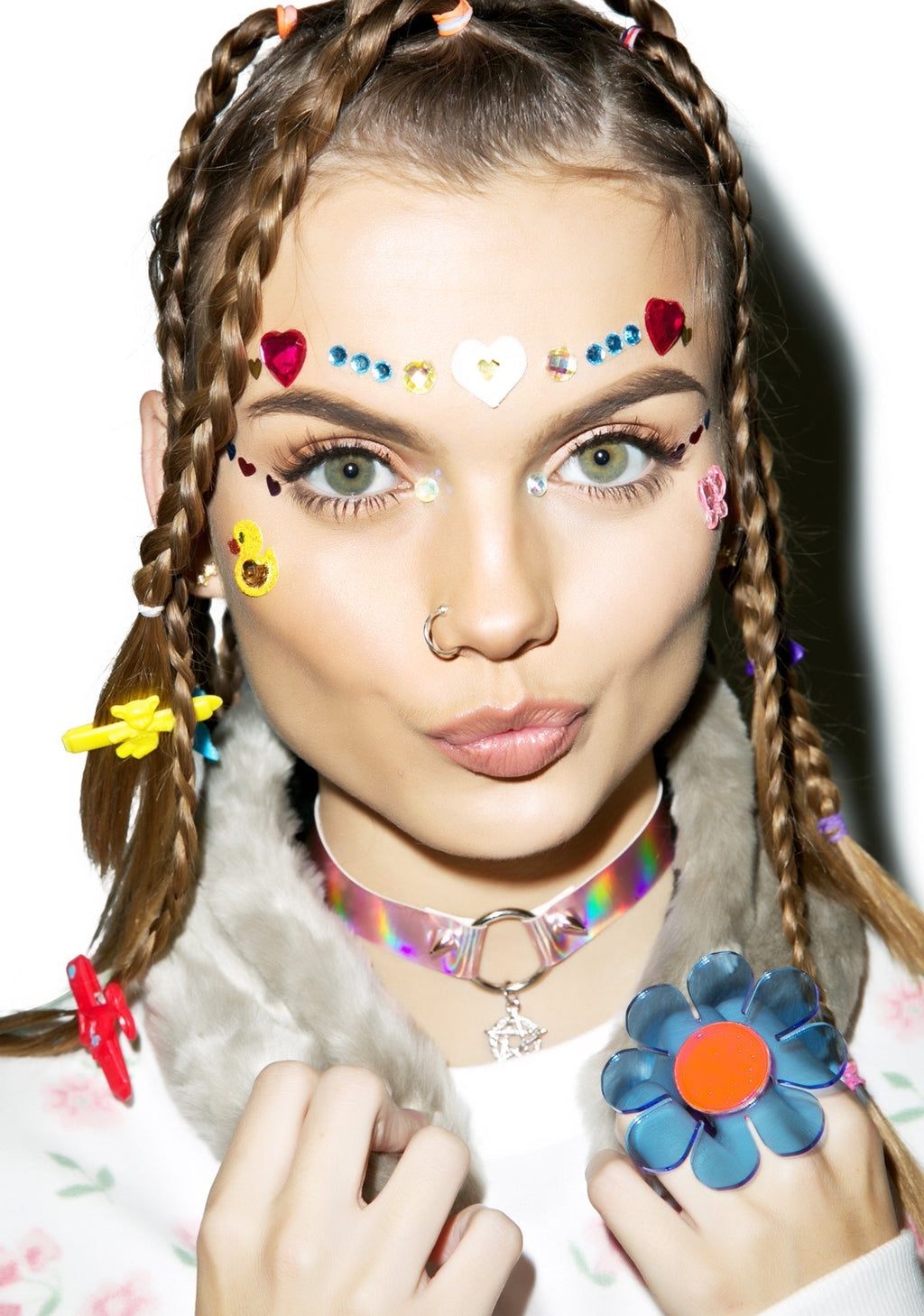 Faux Fur Ear Warmer - Light Blue