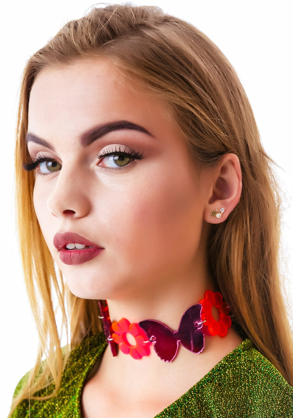 Madame Butterfly Dreamz Choker - Green