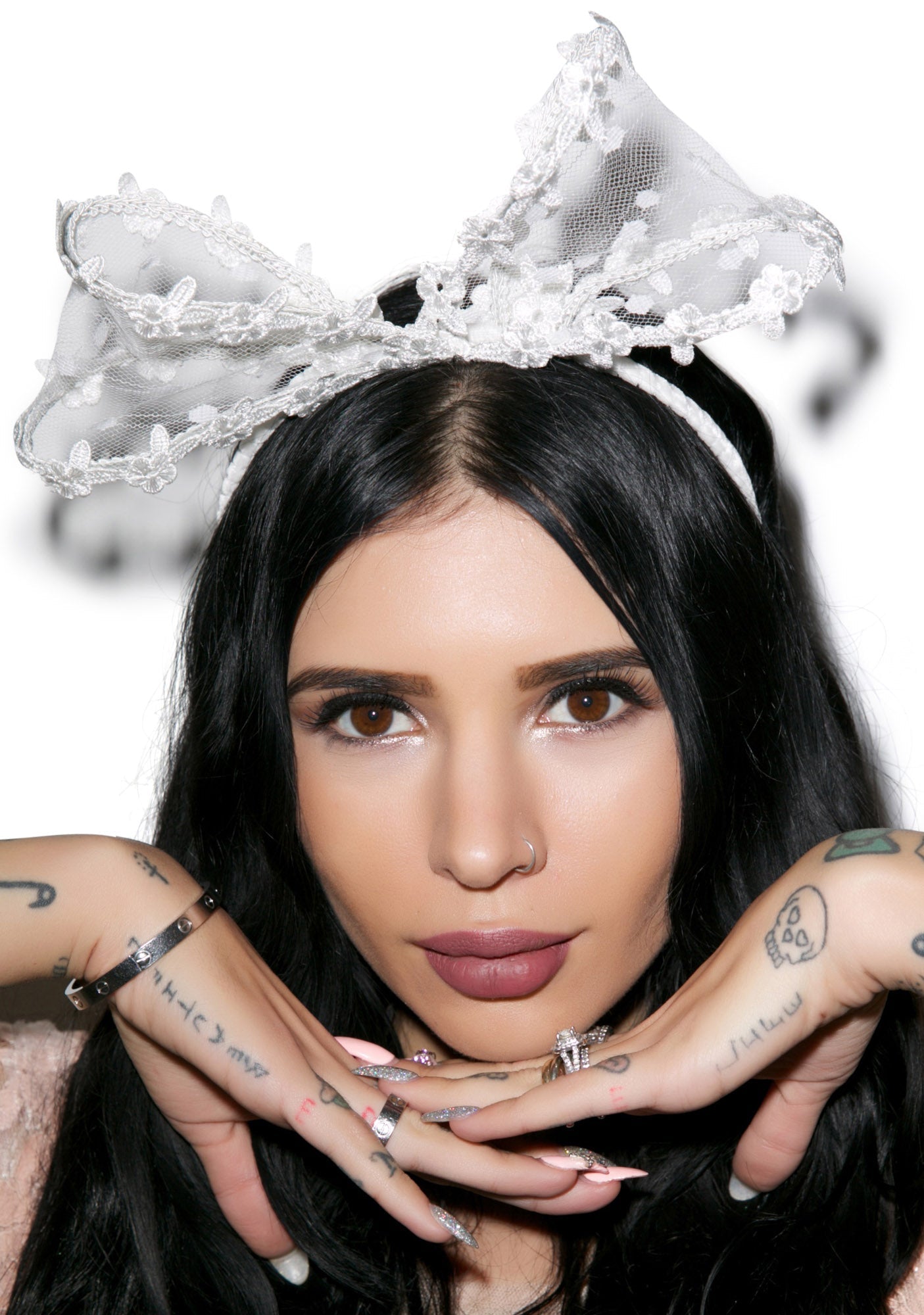 Bow Down Betch Headband - White