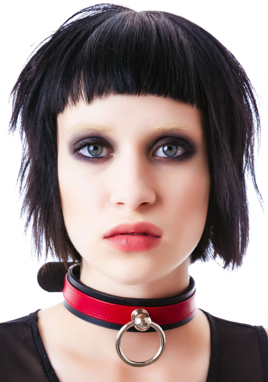 Saddle Stud O Ring Choker - Red