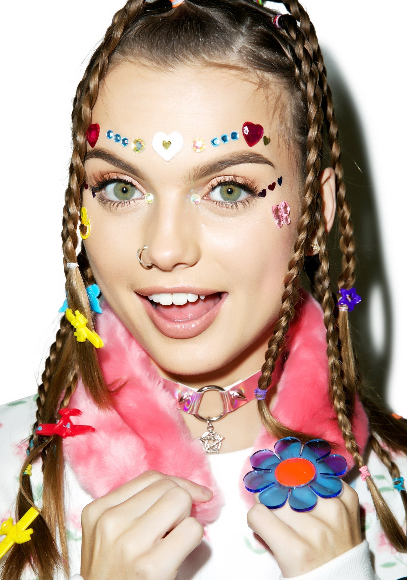 Faux Fur Ear Warmer - Light Blue