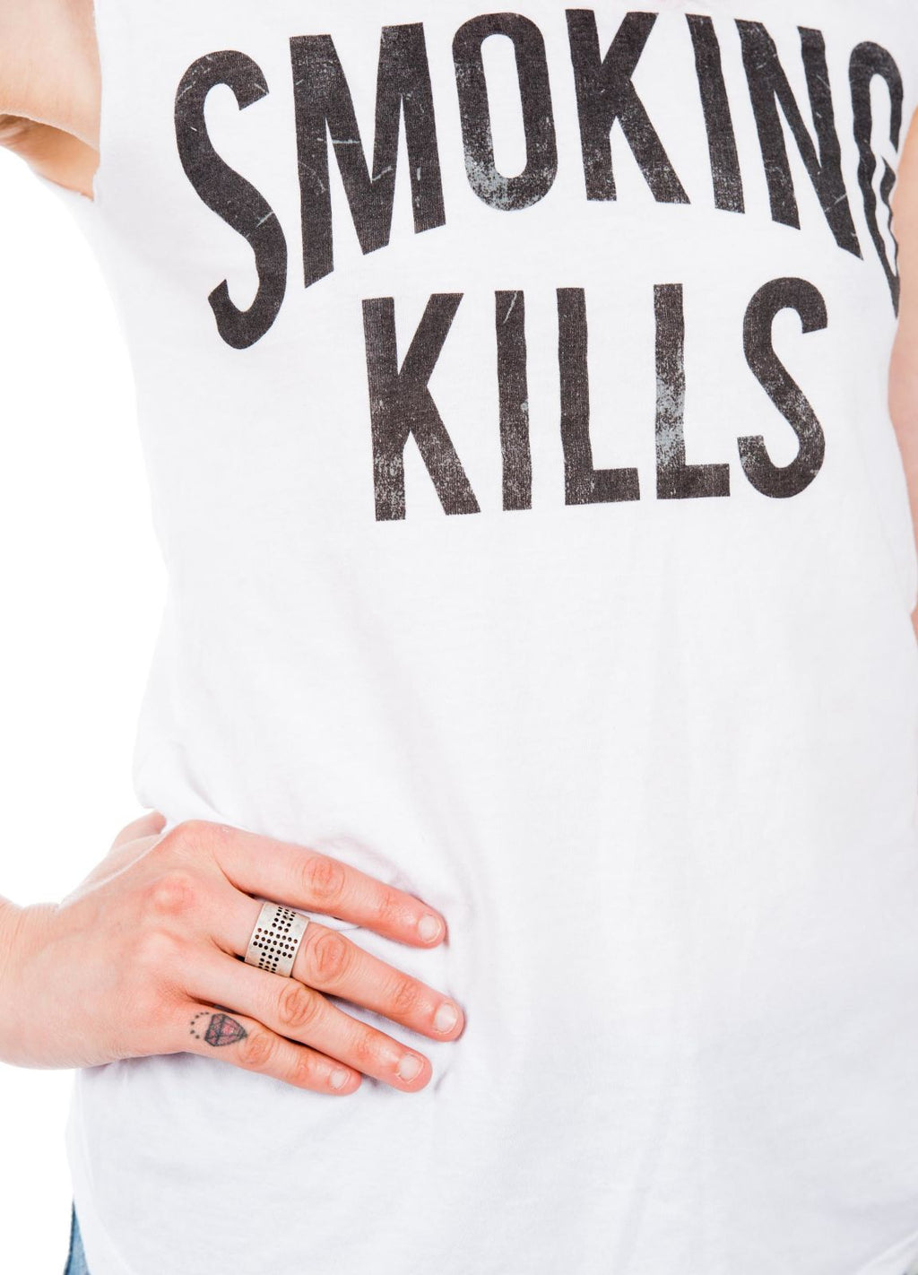 Perforated Cross Ring - Black