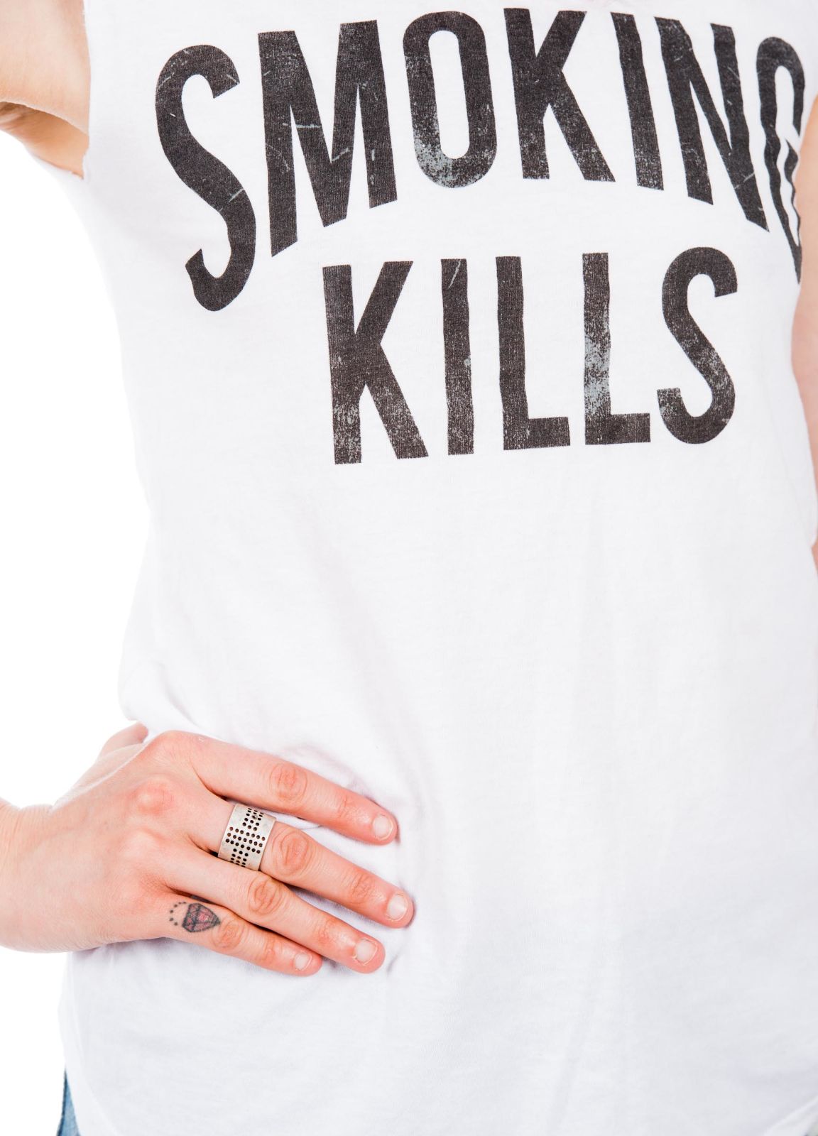 Perforated Cross Ring - Black