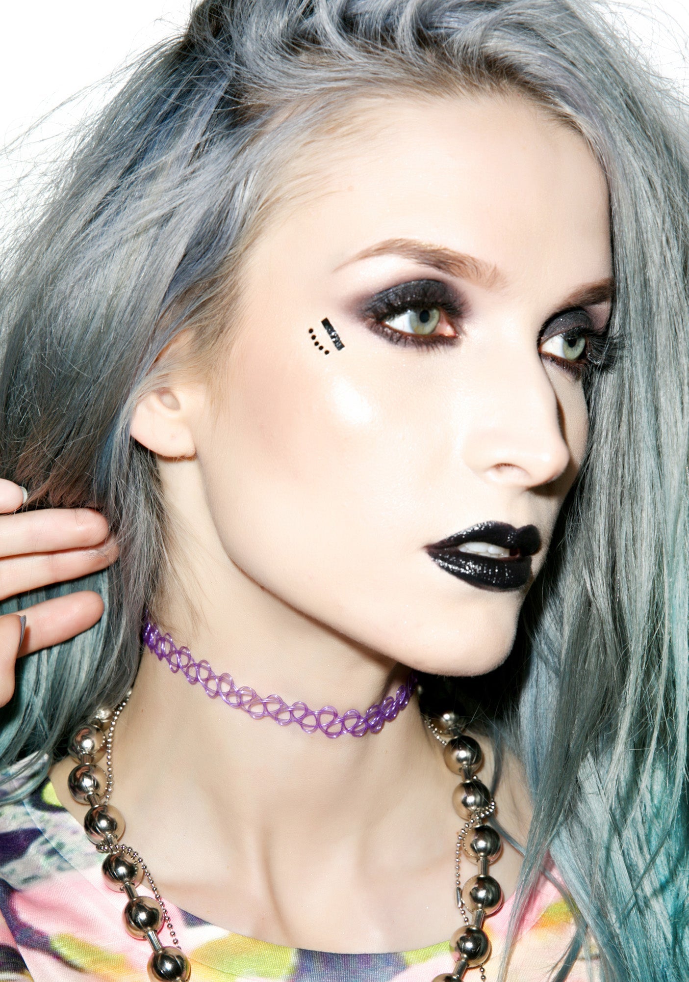 Mermaid Tattoo Choker - Purple
