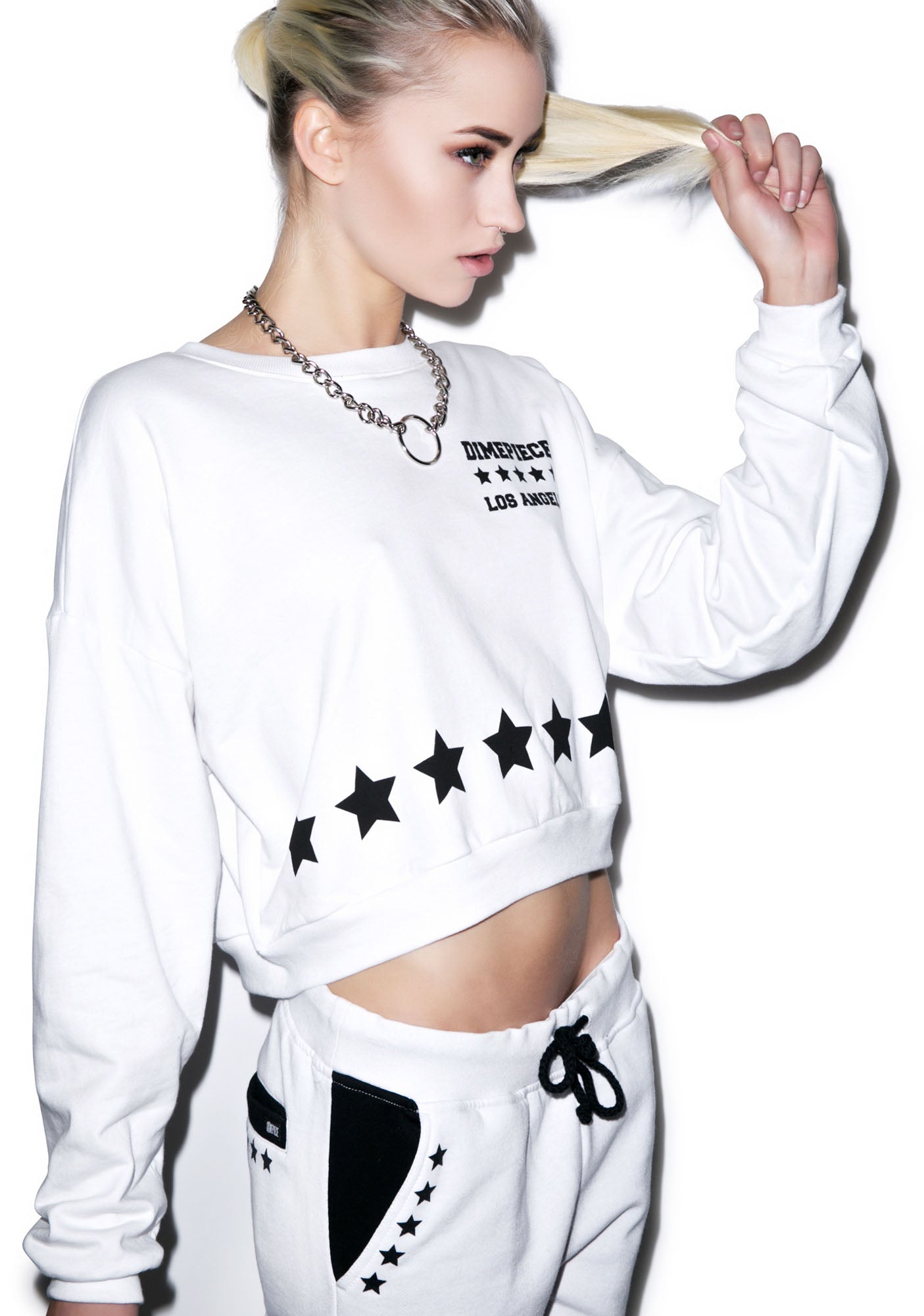All Star Crop Crewneck - Black