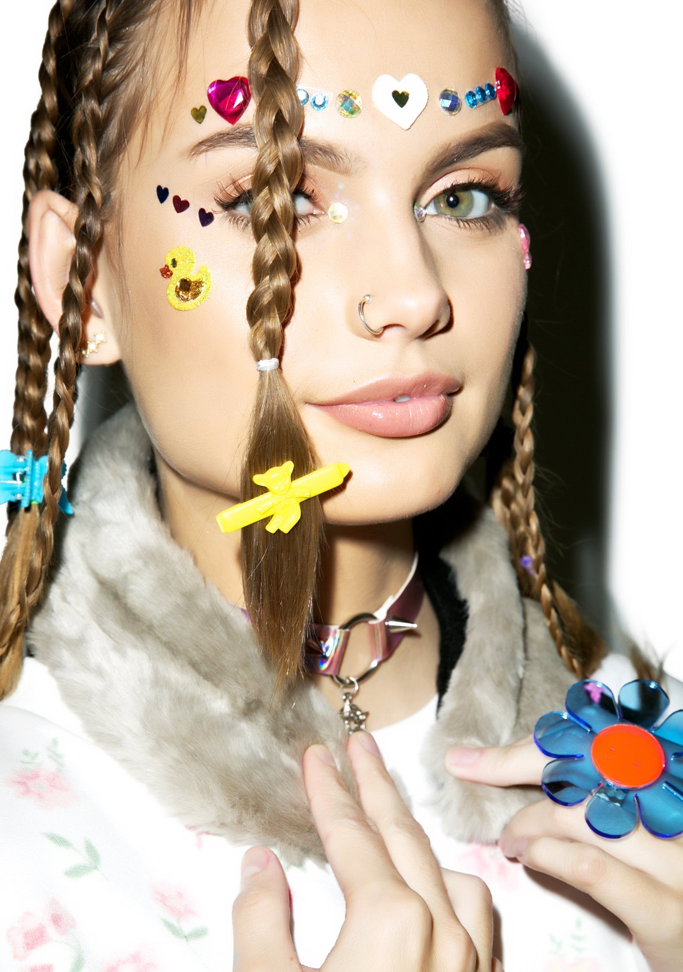 Faux Fur Ear Warmer - Light Blue